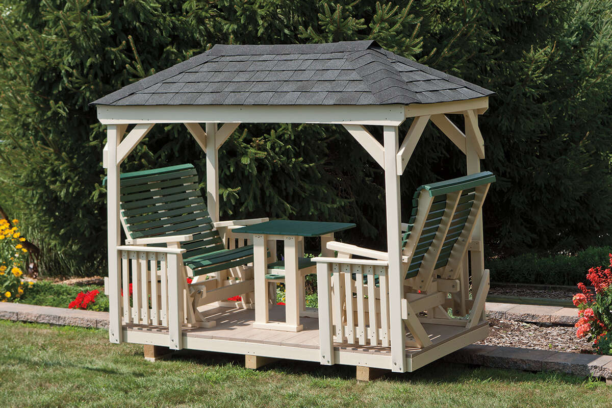 Poly Gazebo Glider with Hip Roof
