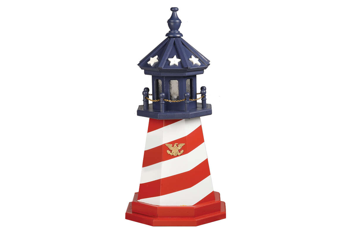 2' Patriotic Cape Hatteras Wooden Lighthouse
