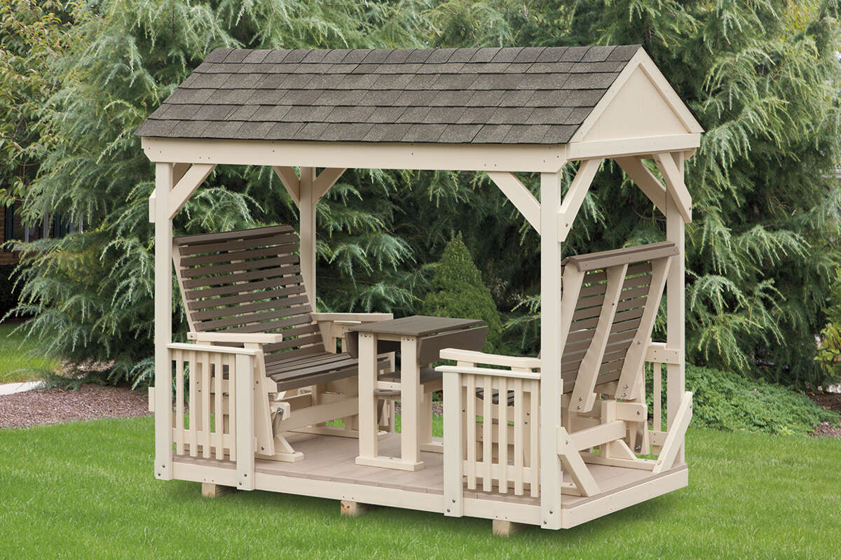 Poly Gazebo Glider with A-frame Roof