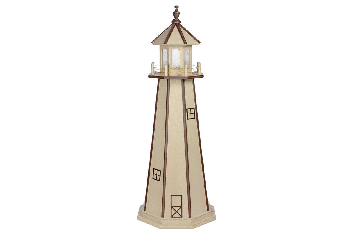 5' Birchwood and Brown Poly Lighthouse