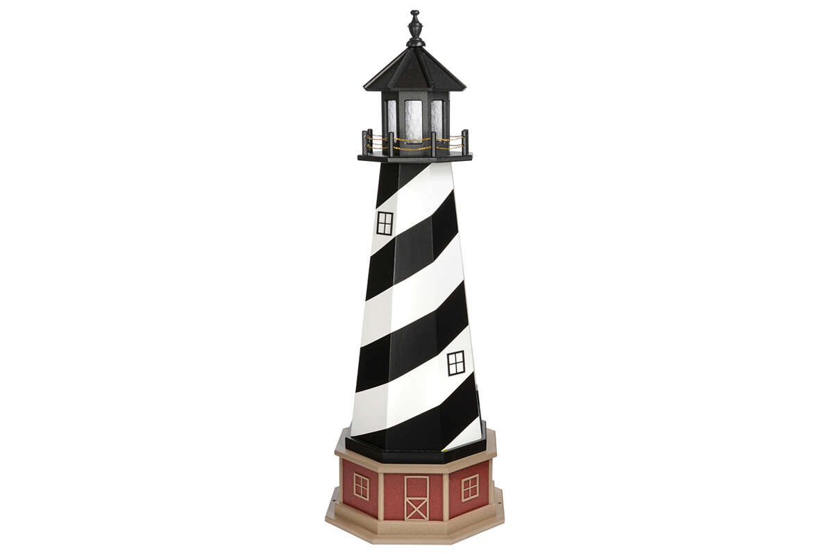 5' Cape Hatteras Wooden Lighthouse with Poly Base