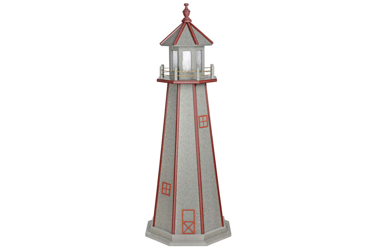 5' Driftwood and Cherrywood Poly Lighthouse