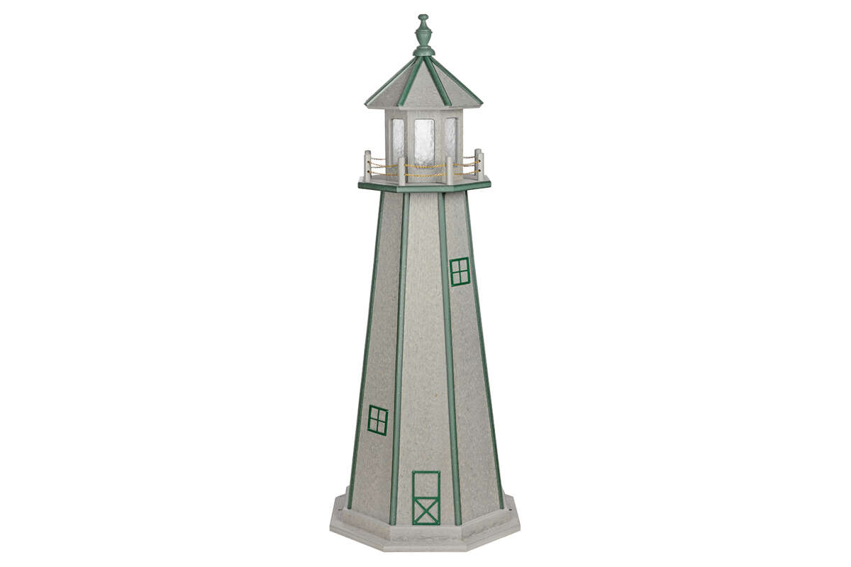 5' Driftwood and Turf Green Poly Lighthouse