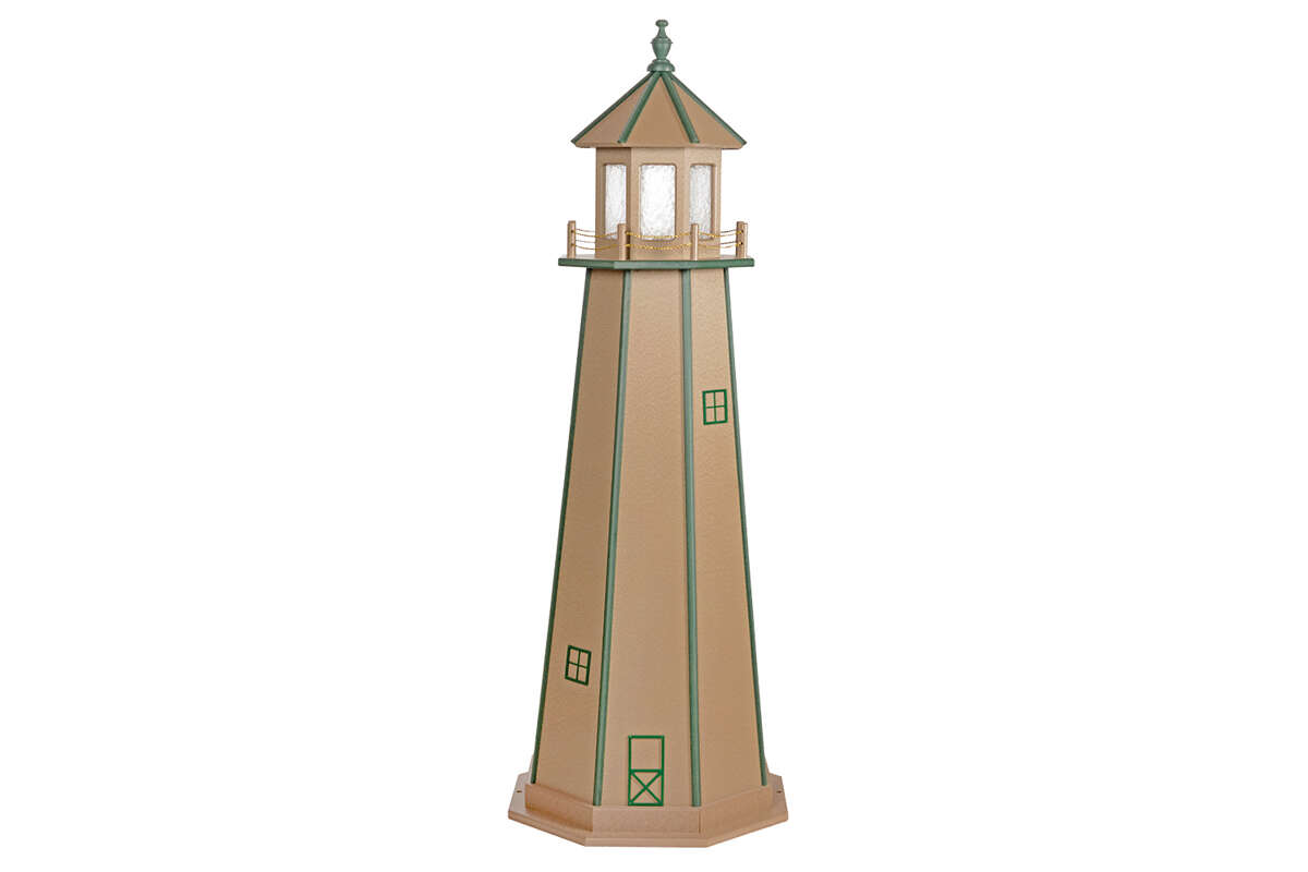 6' Weatherwood and Turf Green Poly Lighthouse