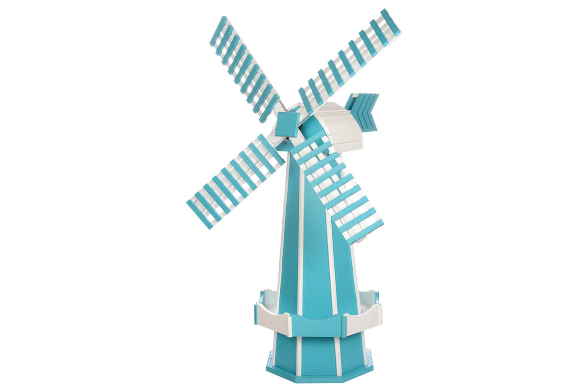 Large Poly Windmill - Aruba Blue and White