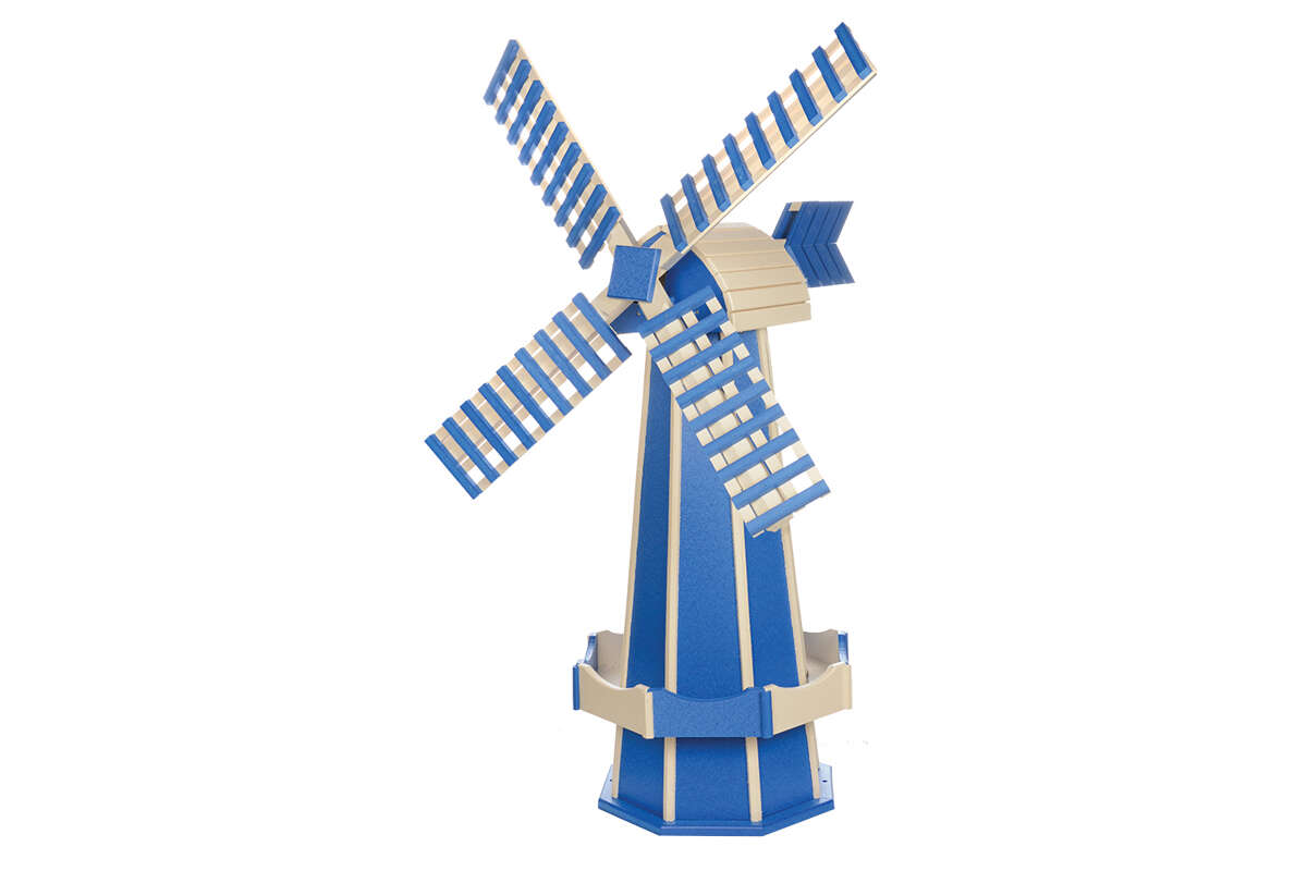 Large Poly Windmill - Blue and Ivory
