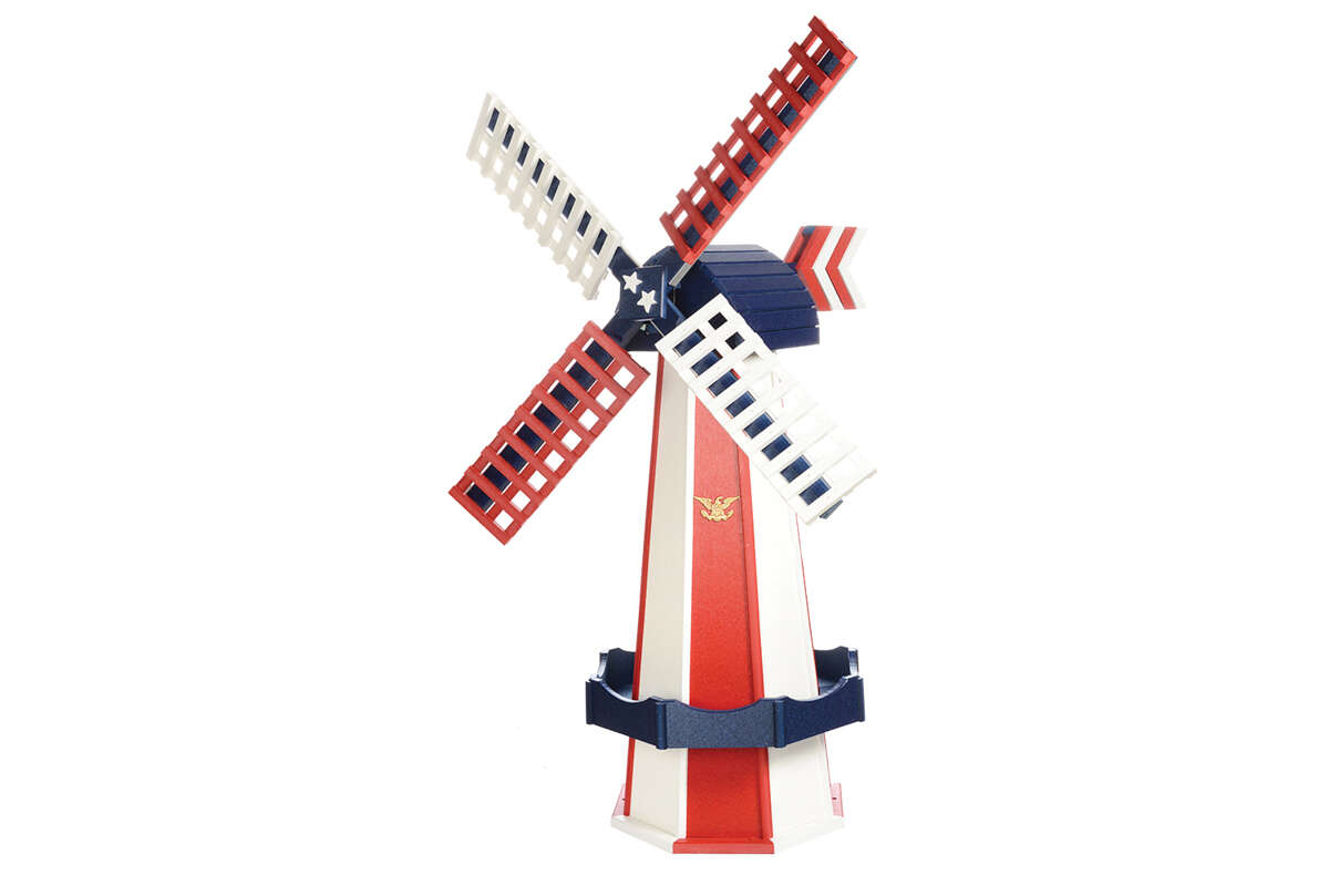 Large Poly Windmill - Patriotic Style (Red