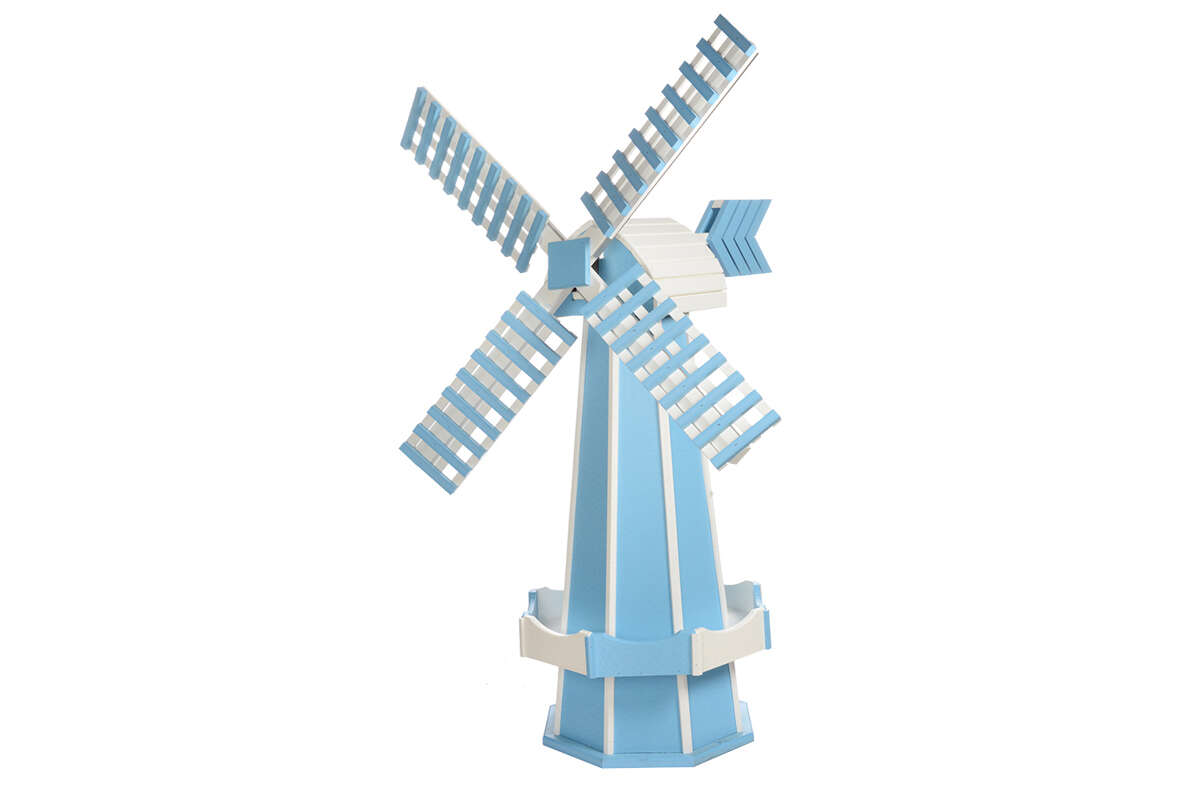 Large Poly Windmill - Powder Blue and White