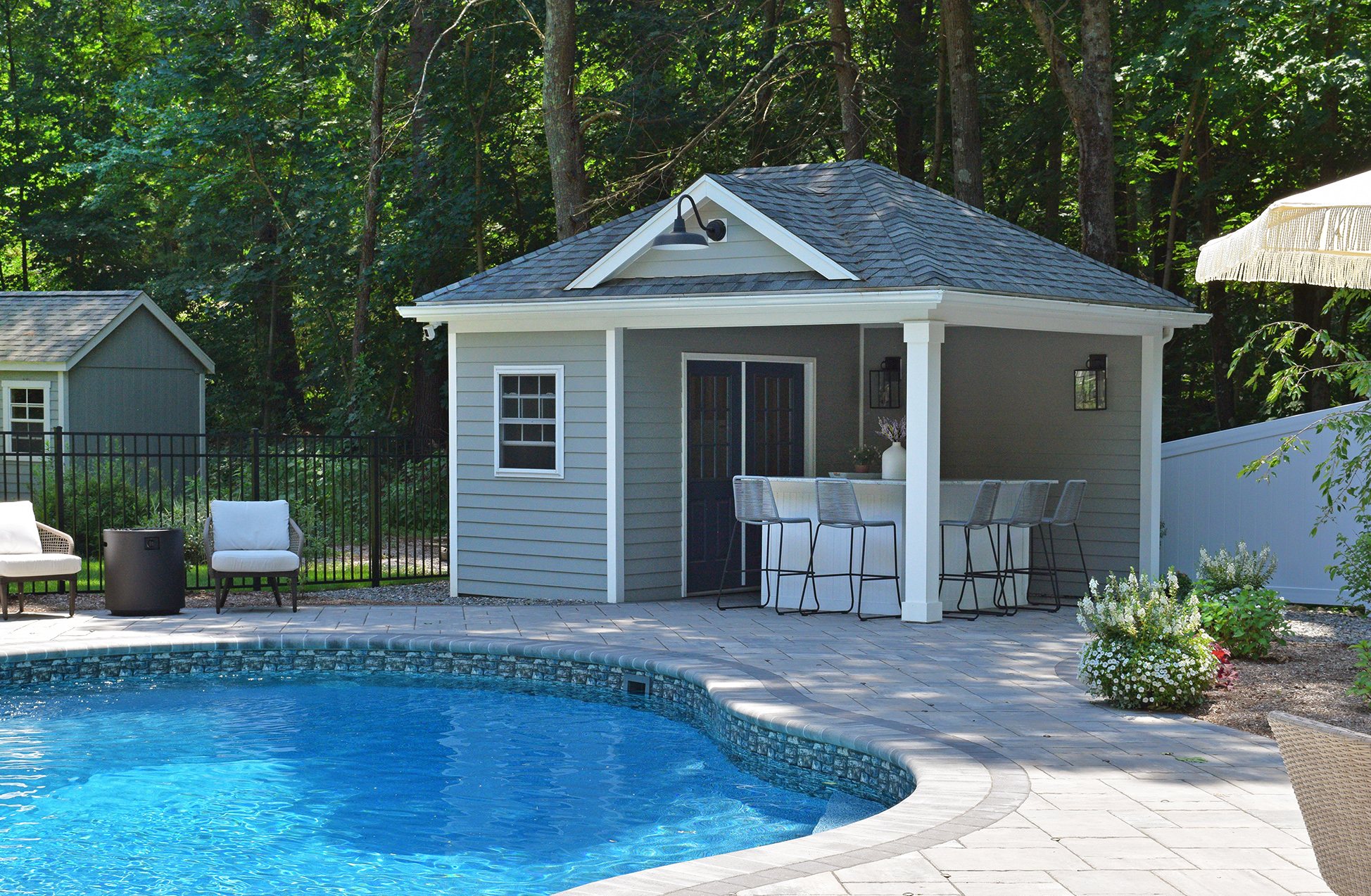 Custom 12x16 Swan Pool House in Uxbridge, MA Outdoor Personia