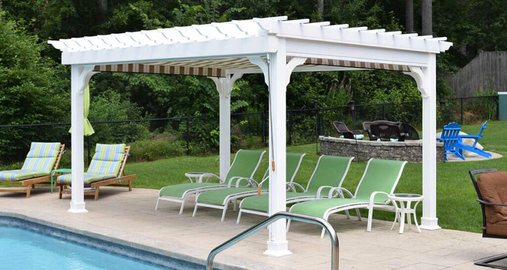 Outdoor Personia Pergola by a swimming pool