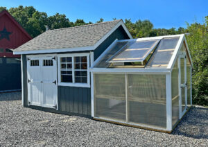 Outdoor Personia Shed Greenhouse Combo with Chicken Coop