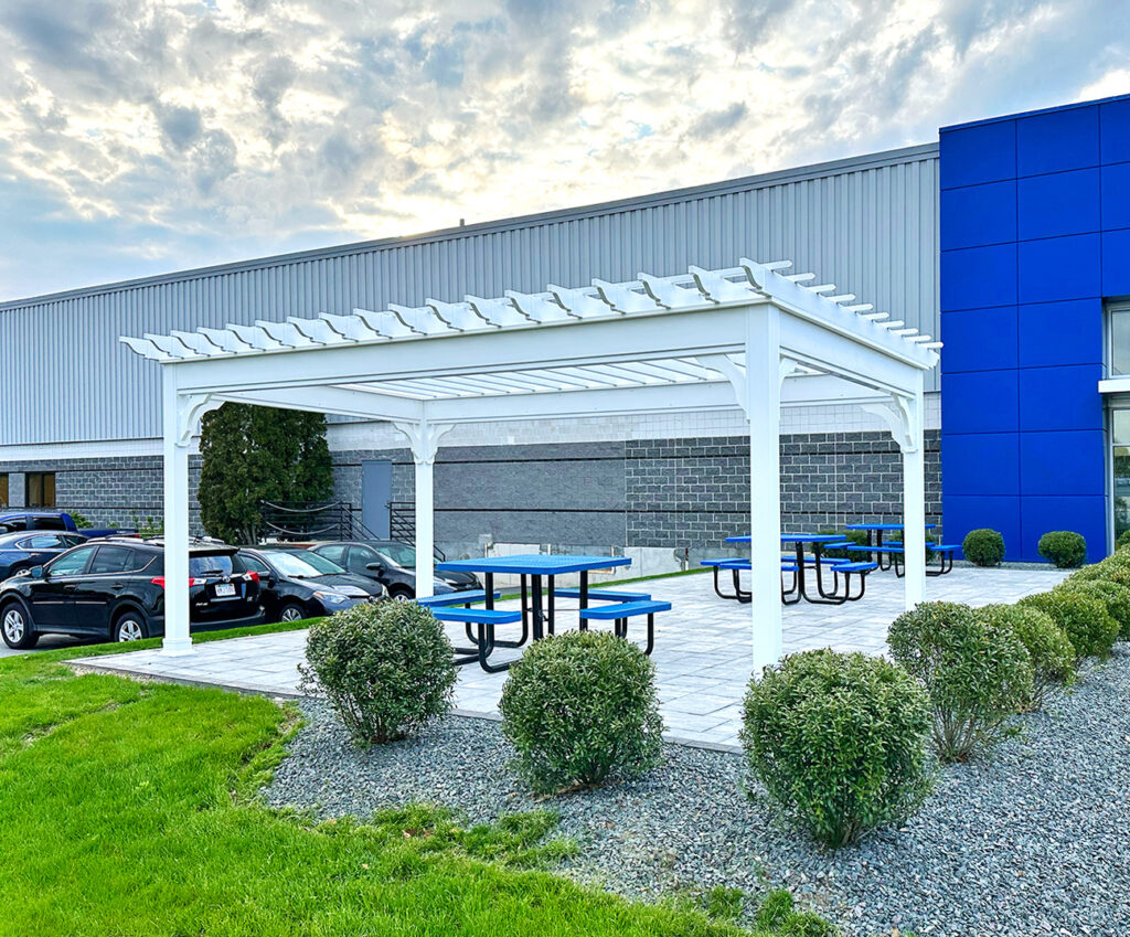 Custom 10'x18' Vinyl Pergola for Tegra Medical