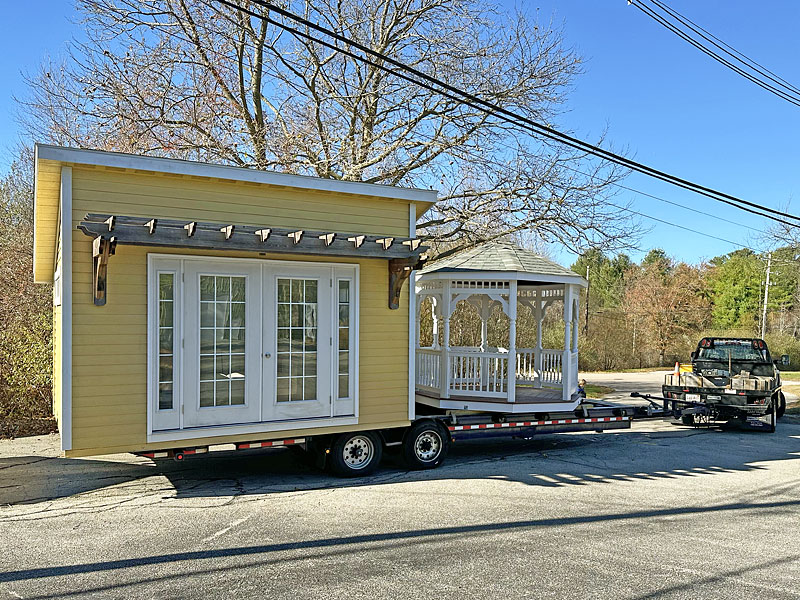 Delivering Outdoor Personia Gazebo for Santa at Hanover Crossing