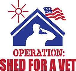 Outdoor Personia-Shed for a Vet giving back promotion logo