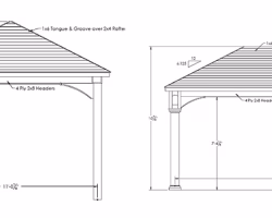 12x18 Custom Swan Pavilion Blueprints
