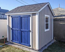 8x8 shed installation in Marshfield, MA