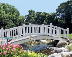 White garden bridge