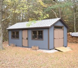 This 10x24 garden storage shed is custom built with added windows and personalized color options.