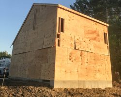 Two car detached Trestle Garage in the building process.