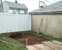 careful excavation for foundation for backyard shed