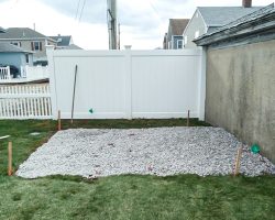 prepared foundation for 8x8 shed