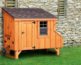 Chicken Coop is small and designed to fit almost anywhere, and house a few hens.