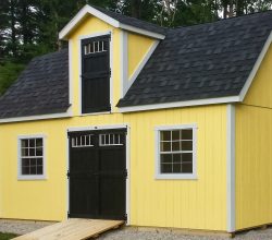 This 12x24 custom built shed features unique paint choices, and personalized design.