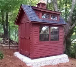 This small 6x8 storage shed is custom designed to exactly what the custom wanted.