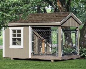 This dog kennel is built to look good in your back yard and made to last a lifetime.