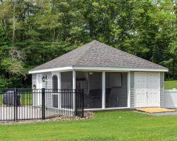 Custom Vinyl Pool House with Storage Area