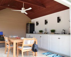 Inside of pool house pavilion