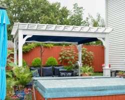 Custom Vinyl Pergola with EZ Shade