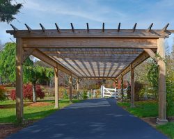 14x40 Wood Pergola over Pathway