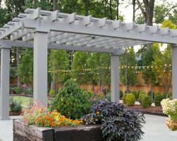 Fiberglass pergola on patio