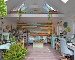 14x16 Home Office Shed-Shed interior