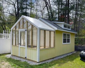 Greenhouse with Attached Storage Shed