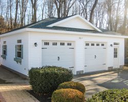 White two car Trestle Garage.