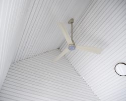 ceiling fan in custom pool house