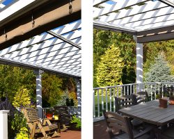 interior of a custom pergola in MA