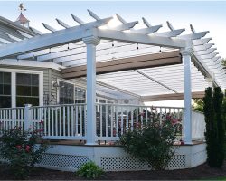 A 20x30 Custom Swan Pergola In Uxbridge, Ma - Outdoor Personia