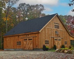 Custom Garage styled as a Rustic Colonial Barn