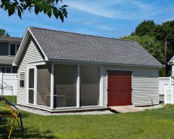 Custom 15x25 Trestle Storage Shed with Screened-In Porch