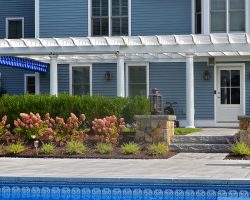 Attached Custom Swan Vinyl Pergola