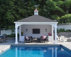 Custom 18x24 Swan Pool House in Hingham, MA