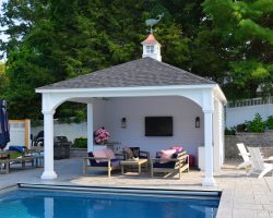 Custom 18x24 Swan Pool House in Hingham, MA
