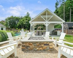 Outdoor Personia Dormer Pavilion Fire Pit Area