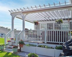 Custom 15x17 Vinyl Pergola on Deck