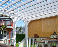 Custom 15x17 Vinyl Pergola with EZ Shade