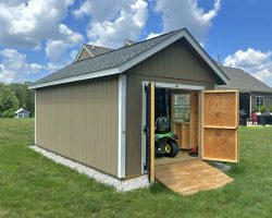 Outdoor Personia Uxbridge Shed swinging doors and ramp