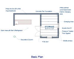 Custom Pool House Blueprint Top
